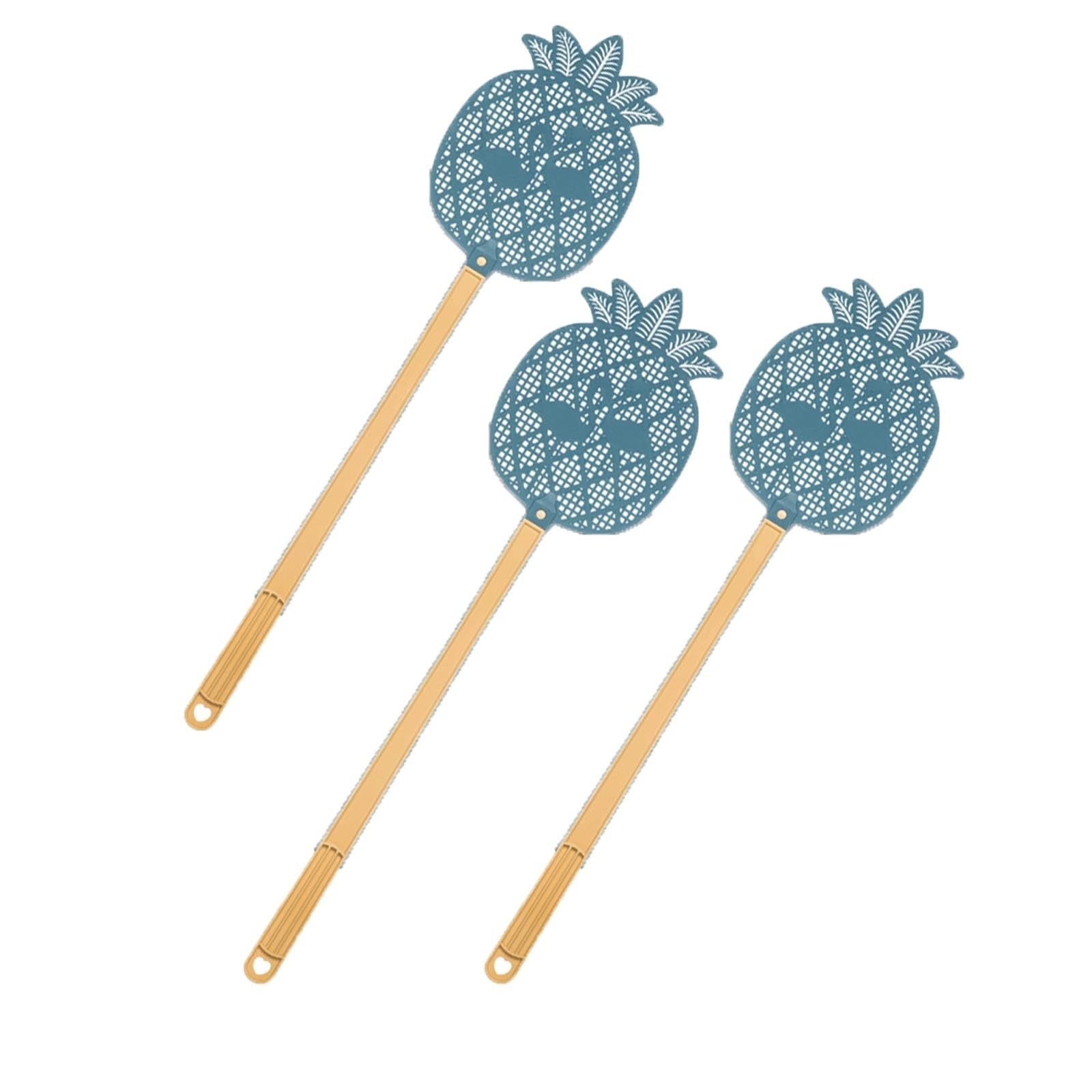 SXTYYH Fly Swatter for Indoors, Plastic Bug Swatter, Lightweight Flyswatter, Thickened Flyswatter with Hangable Design Effective Against Manual Fly Killer for Home(Blue,Pineapple)
