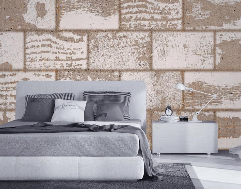Papier peint intissé effet briques peintes à la main 250cm