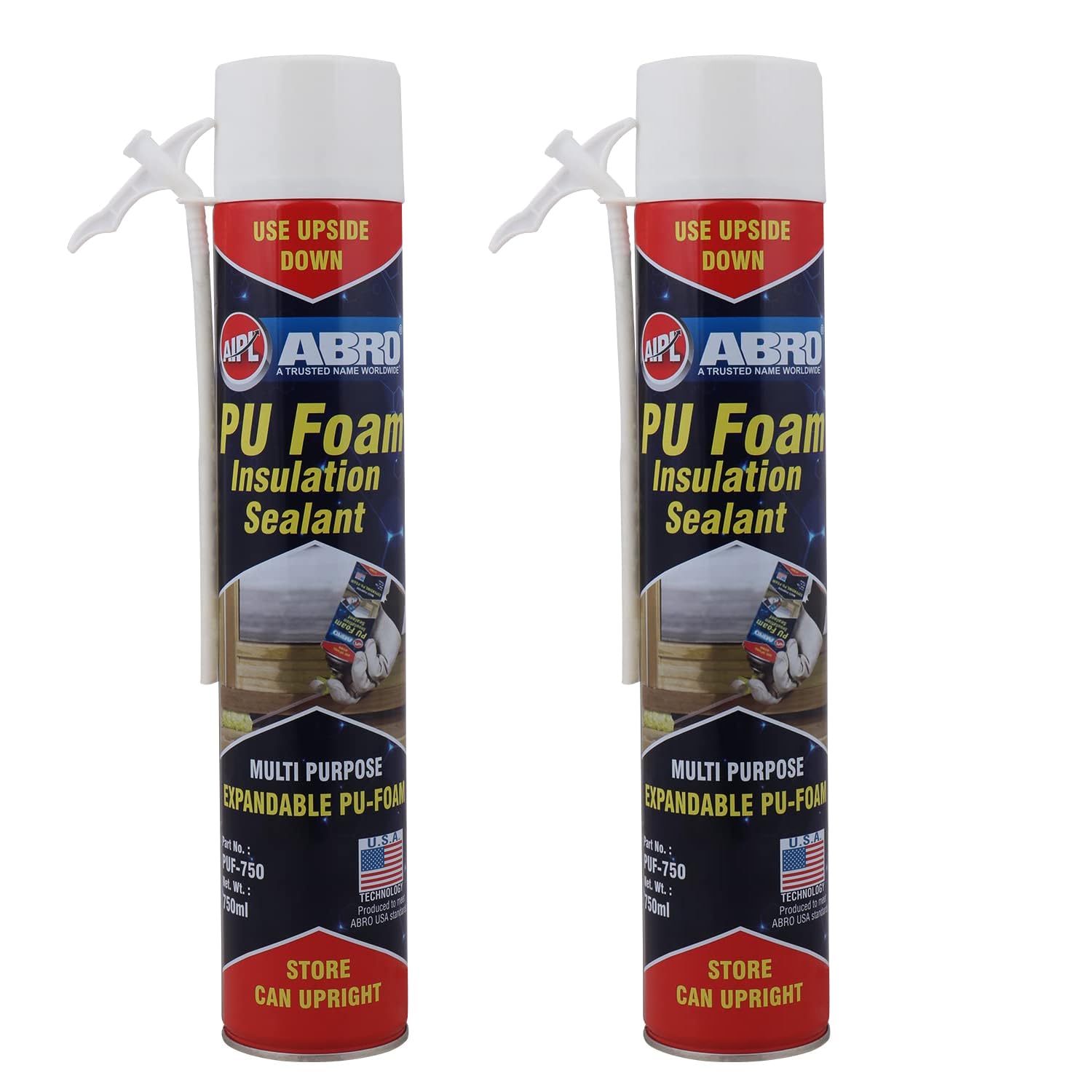 ABRO PUF-750 2 x 750ml Multipurpose Expandable PU Foam Insulation Sealant Spray for Window, Tile, Door & AC Gaps (2 Pcs, 750ml) (B0DBV2T75N) Amazon Price History, Amazon Price Tracker