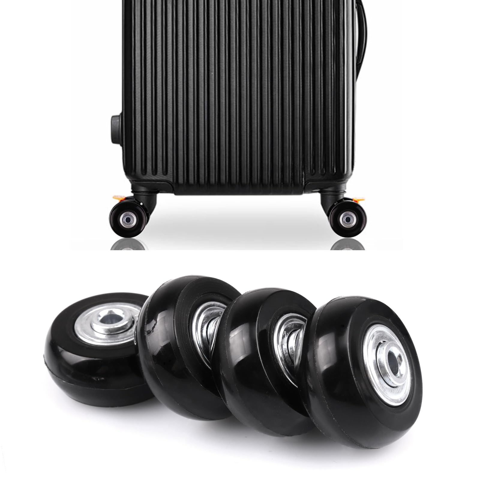 Roues de rechange pour valise 40 mm x 18 mm roulettes pivotantes en caoutchouc 608zz lot de 4