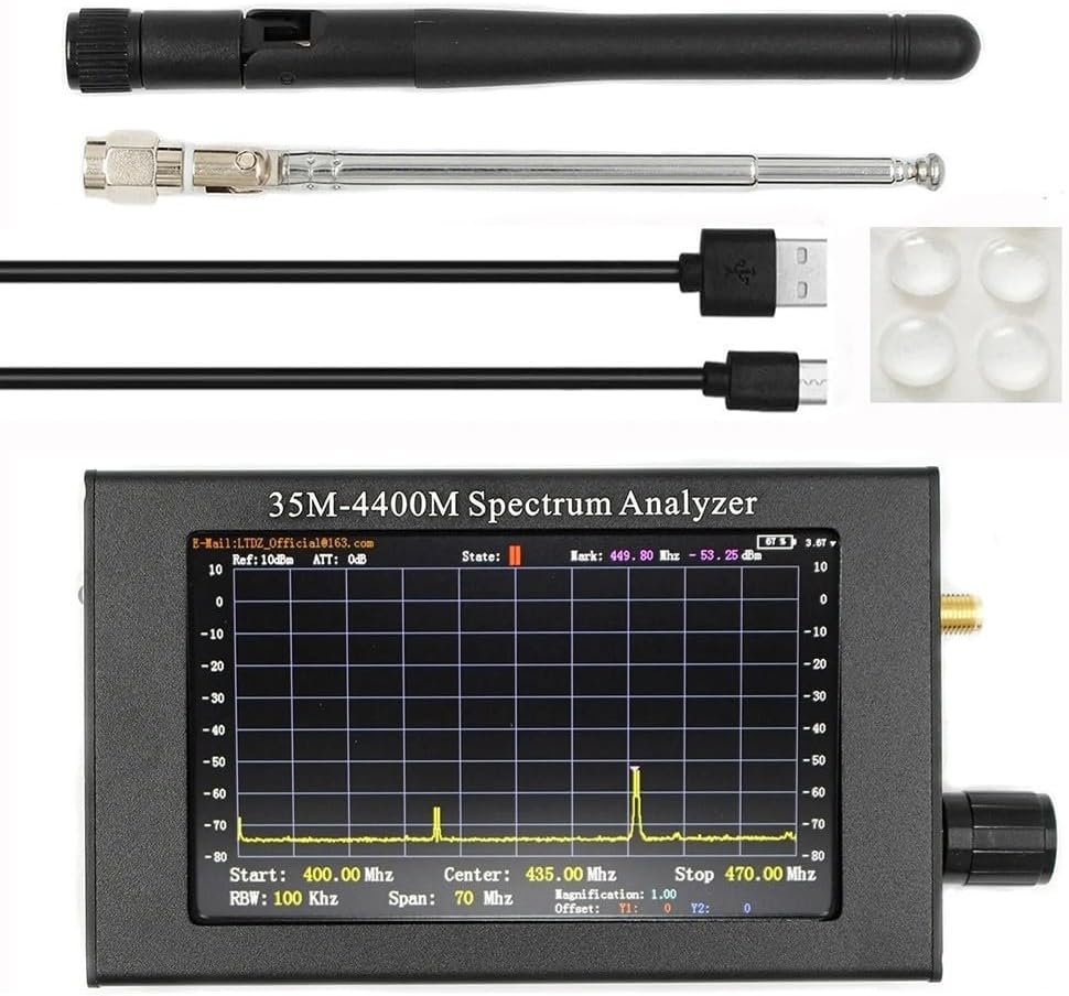 Spectrum Analyzer, 4.3inch TFT Color LCD 35M-4400M Handheld Simple Spectrum Analyzer For Walkie-Talkie