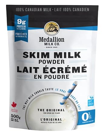 Medallion Skim Milk Powder 500g - Dried Milk from Canada, Free of Antibiotics, No rbST or rBGH
