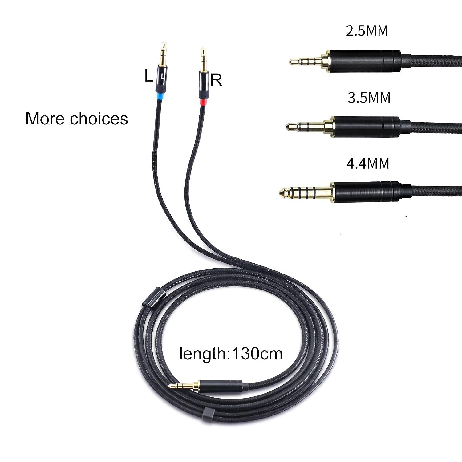 AX 3,5 mm verbessertes Ersatz-Kopfhörer-Audiokabel für Sony MDR-Z7, Z5, Z7M2, Z1R, BeyerDYNAMIC T1, T5, Stereo 3,5 mm Stecker auf Dual 3,5 mm 4,3 ft