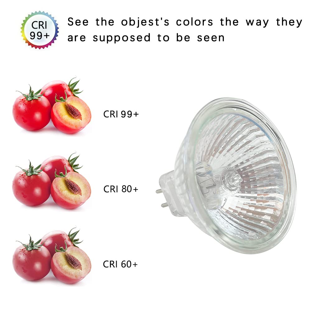 EKSAVE MR16 Halogen Light Bulb, gu5.3 Base, 12V 50W 2700K Spotlight, Dimmable, Pack of 6, 50w 6pcs - Image 3