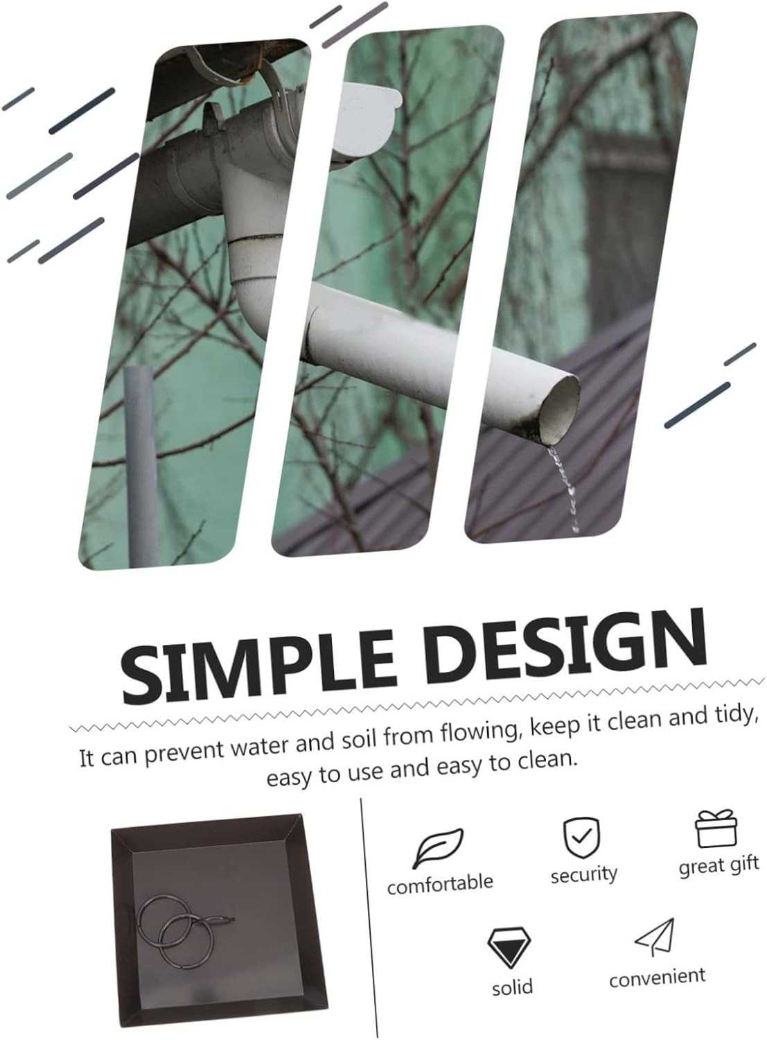 VICASKY Home Accessories Decorative Rain Chains Base Rainwater Outdoor Gutter Rain Basin Roof Rain Chain Container Rain Chain Cup Anchoring Basin Rain Chain Rain Chains Basin for Black