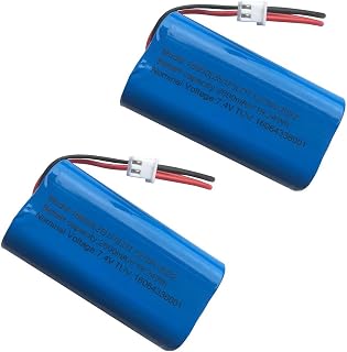 AOLIKES 7.4v 18650 2s1p 2600mAh Rechargeable Li-ion Battery with XH2.54/2P Plug Connector /3C Cells/Support 3C Continuous Discharge and Fast Charging - 2Pack