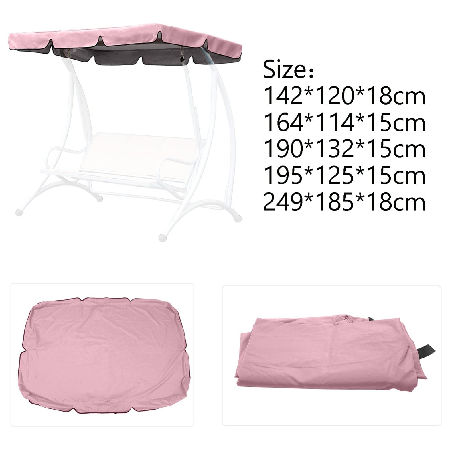 Zapasowy pokrowiec na huśtawkę ogrodową, zapasowy baldachim do huśtawek, na hamak na patio, wodoodporny pokrowiec na huśtawkę, odporny na promieniowanie UV, 210D (tylko osłona baldachimu)