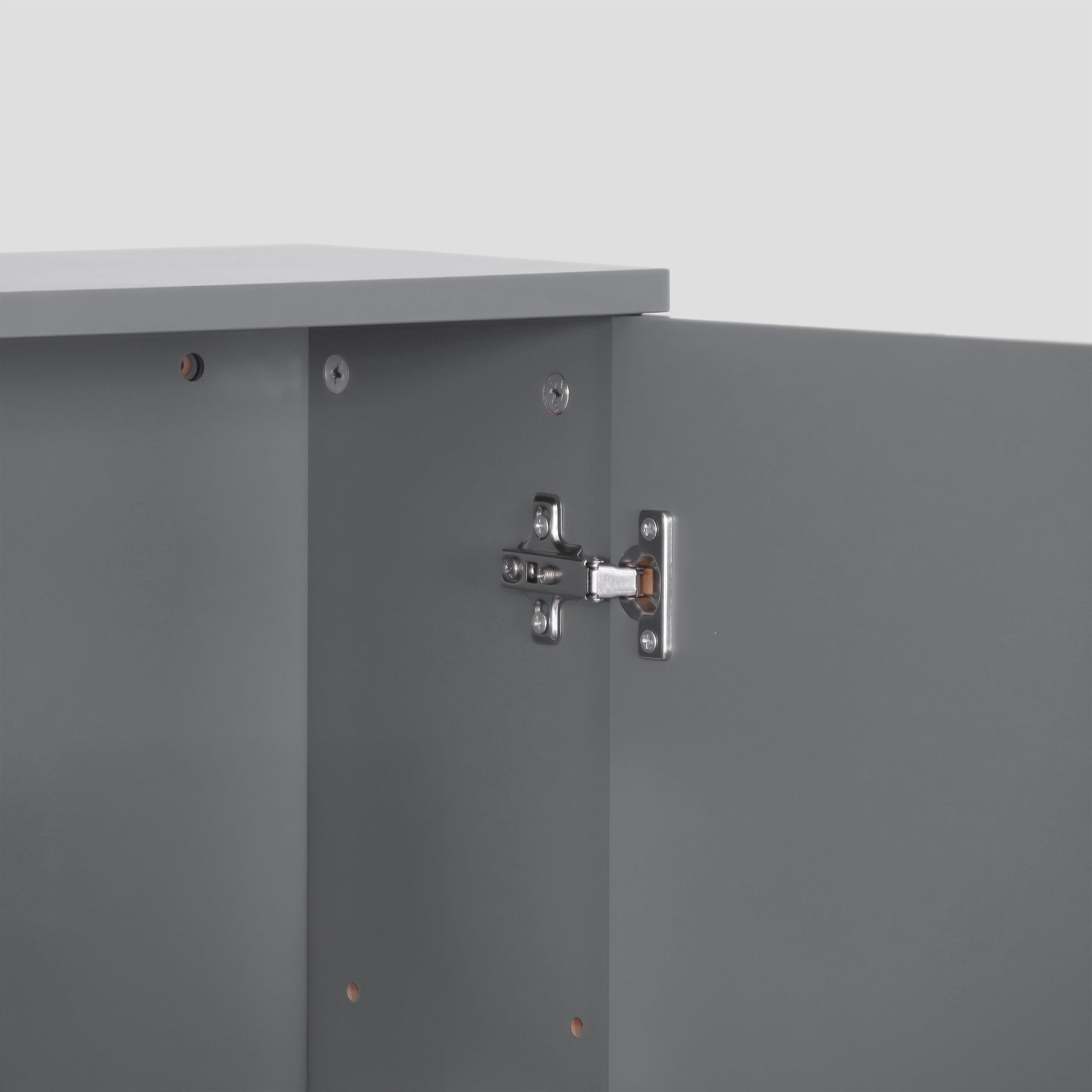 Relaxdays Armoire Suspendue Salle de Bain, 2 Compartiments, H x L x P : 62 x 30 x 21 cm, étagère réglable, MDF, Gris