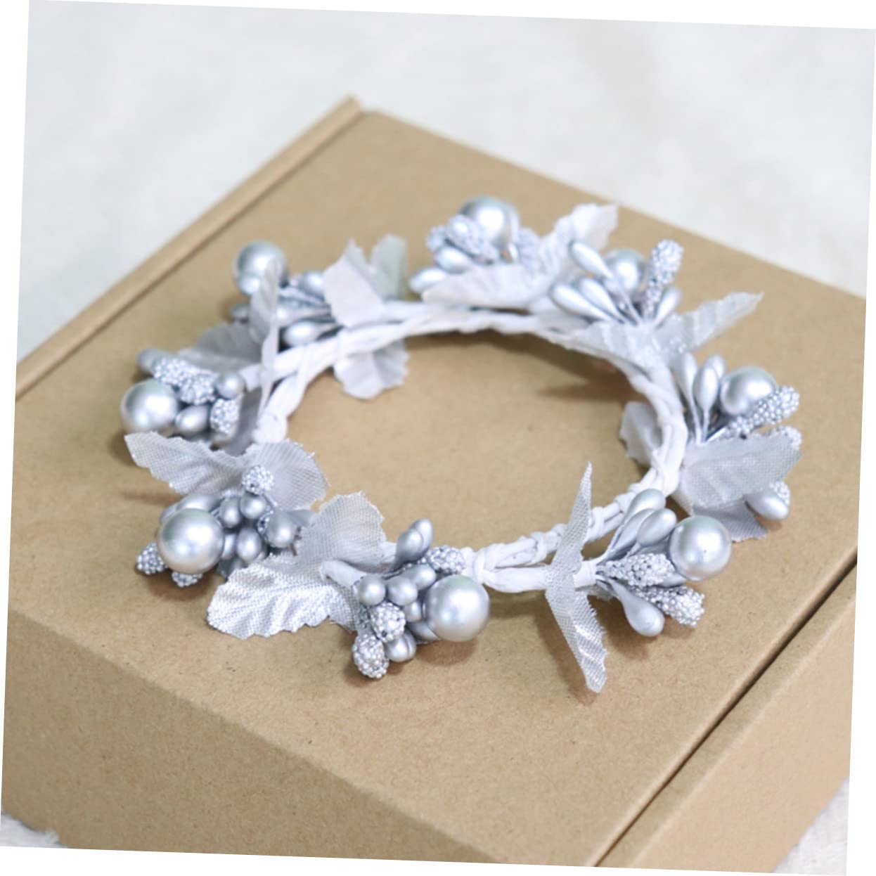 Ciieeo 5 Ensembles Ronds De Serviette Baies Ronds De Serviette en Or Décor Bling Décoration De Noel Decor Noel Boucles De Serviette Baies Couronne Décorative Fil De Fer 4 Pièces * 5