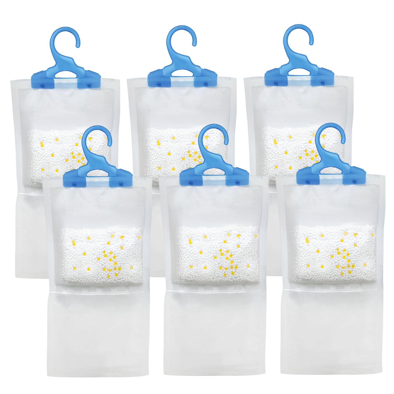 Marco Paul Interiors Lemon Pack Of 6 Marco Paul 6Pc Lemon Scent Wardrobe Dehumidifier Hanging Bags - Long Lasting Hanging Dehumidifiers For Wardrobes 3-6 Weeks - Odour Eliminator & Moisture Absorber - Dehumidifiers Disposable Home Use