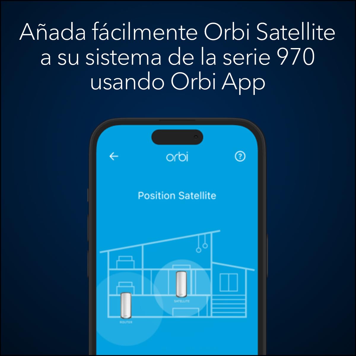 NETGEAR Orbi 970 Serie | Satélite Mesh WiFi 7 | RBE970 | Compatible con Orbi RBE972 y RBE973 | hasta 27 Gbits/s | Amplía Cobertura 300 m² | Conecta 200 Dispositivos | Cuadribanda BE27000 | Blanco