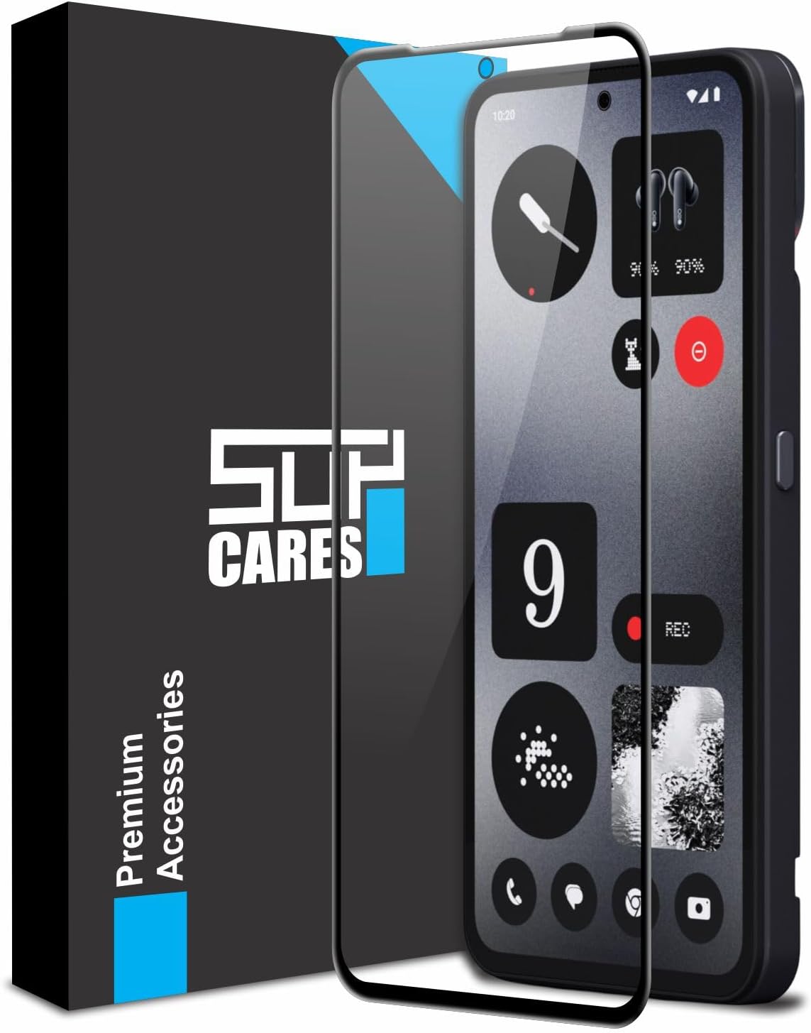 SupCares Tempered Glass for CMF Phone 1 (6.67 Inch) With Installation Kit | Military-Grade Gorilla Screen Protector | Edge to Edge Coverage | Black