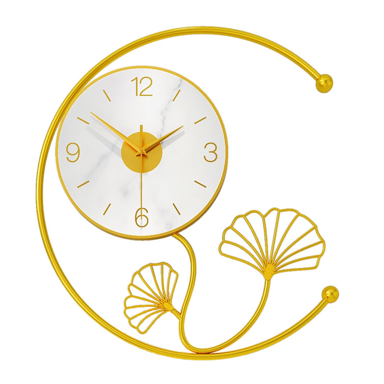 Horloge Silencieuse Murale Artistique Ginkgo Montre Décoration Créative