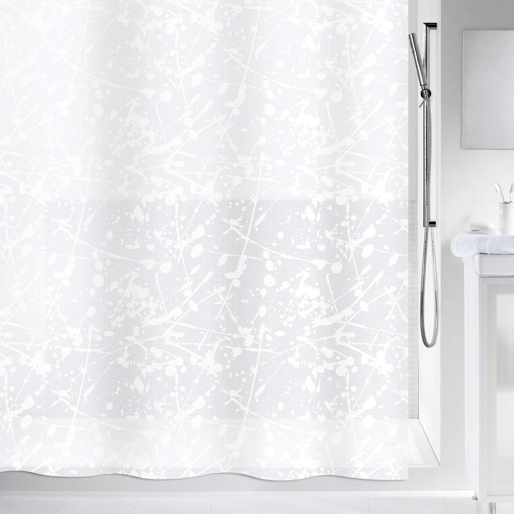 SPIRELLA 10.19134 Bang White PEVA Shower Curtain White Plastic Shower Curtain, 180 x 200 cm