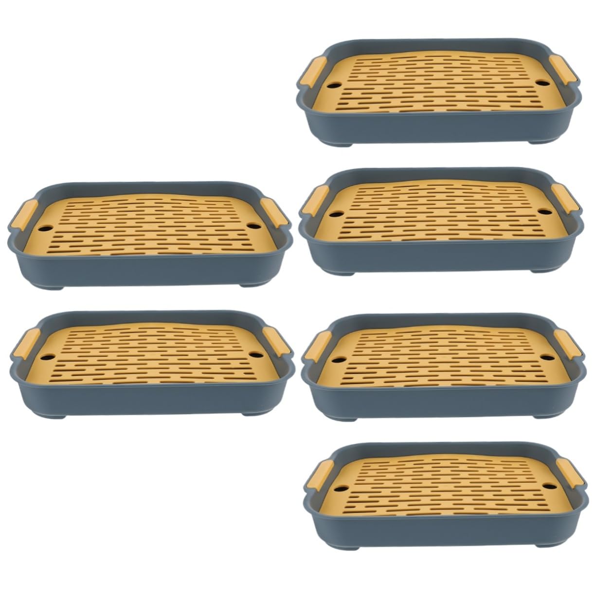 BESPORTBLE 6pezzi Vasca per Lettiera per Conigli e Piccoli Animali Design Compatto e Spazioso per Addestramento Toilette di Coniglietti Porcellini e Criceti Materiale Resistente
