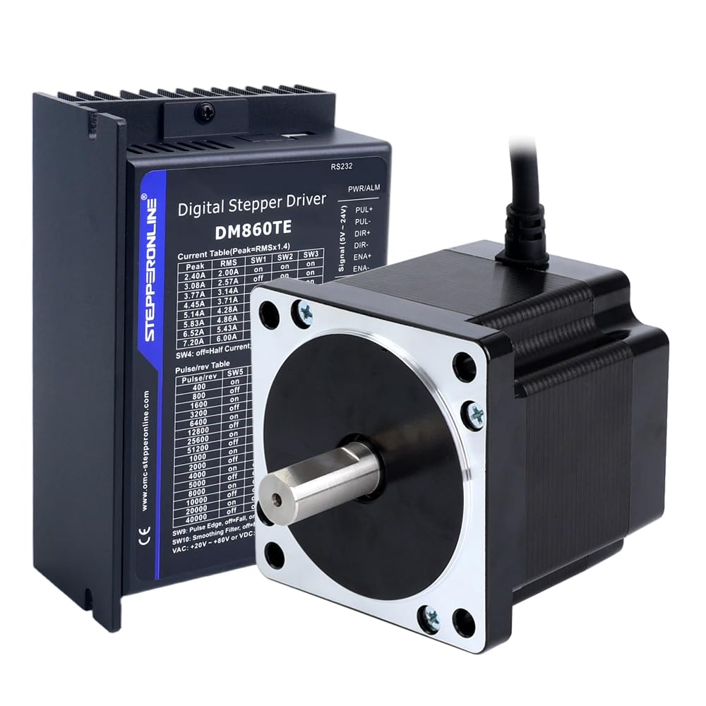 STEPPERONLINE 1 Achse Schrittmotore CNC Kit 3.4Nm Nema 34 Schrittmotor & Treiber 2.4-7.2A 20-80VAC/30-100VDC DM860TE