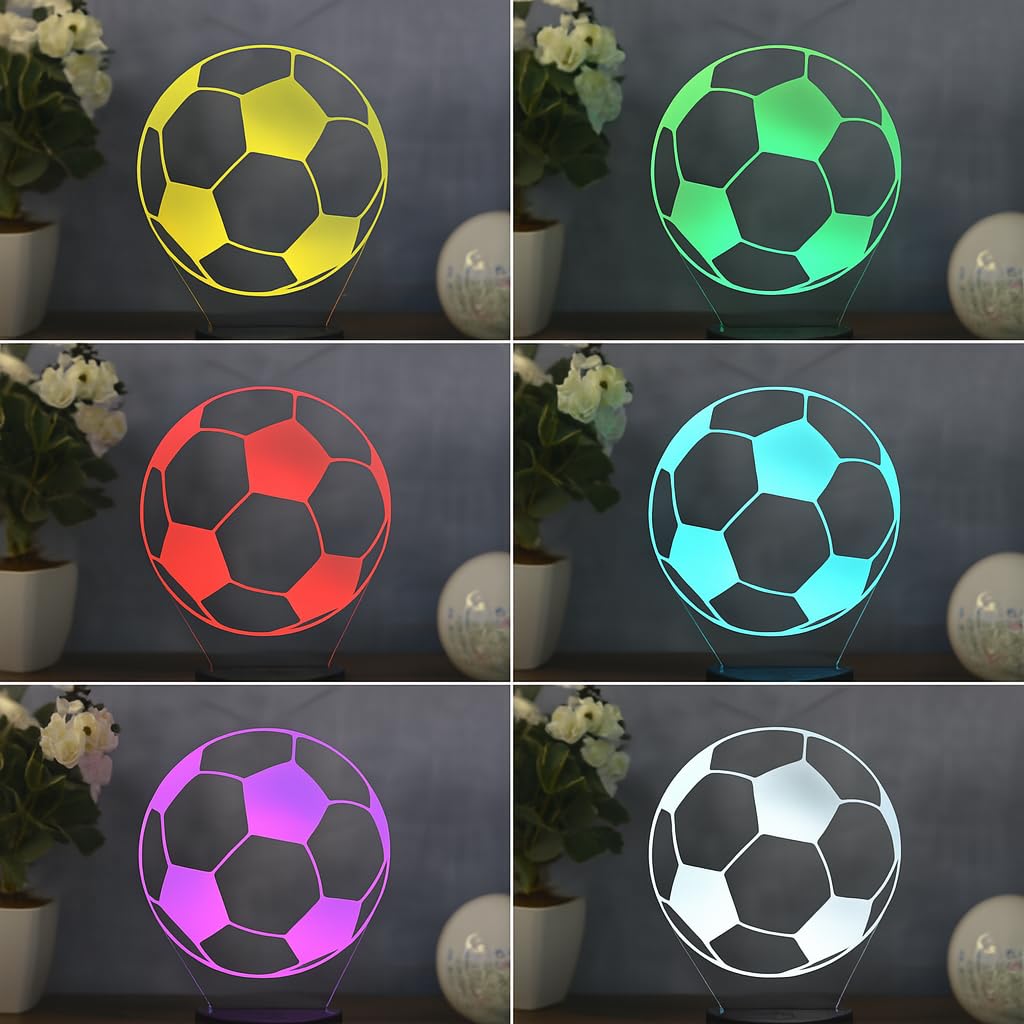 Lampa LED do piłki nożnej – sportowa dekoracja i lampka nocna dla piłkarzy, fanów i trenerów – pomysł na prezent dla mężczyzn, młodzieży i dzieci, światło klubowe