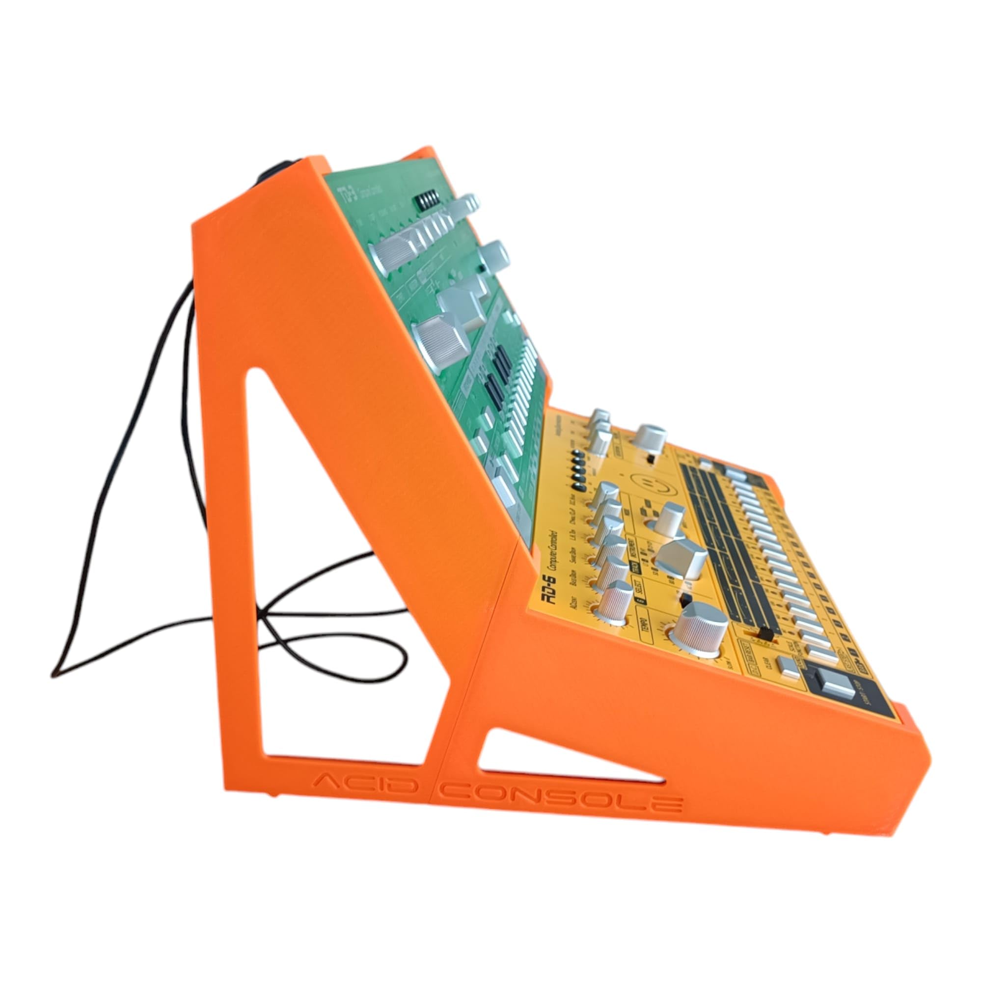 SMB Acid Console Support de bureau pour 2 synthétiseurs Behringer TD-3 et RD-6, orange fluo, angle de 15° et 60°