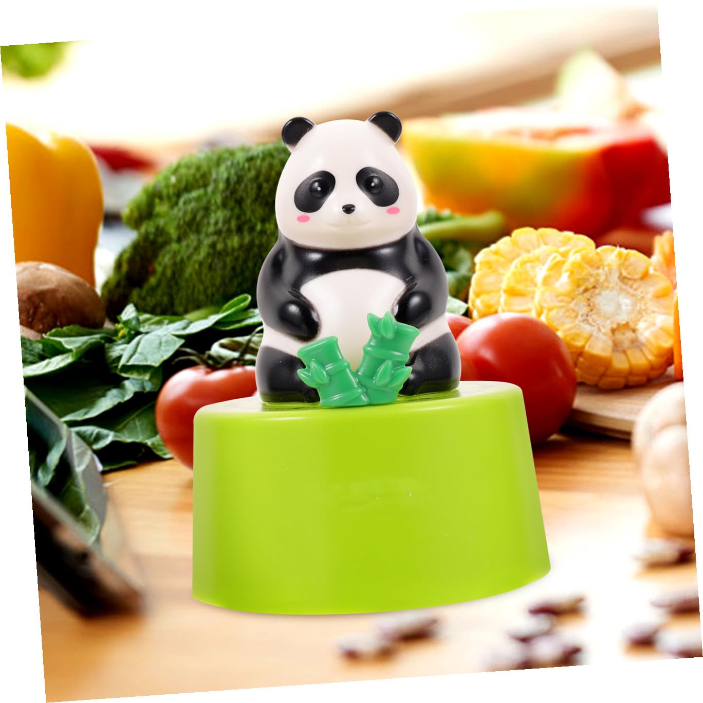 Mechanischer Küchentimer Panda Form Kreativer Kurzzeitwecker für Kochen Haushalt Küchen Deko Grün Cartoon Design