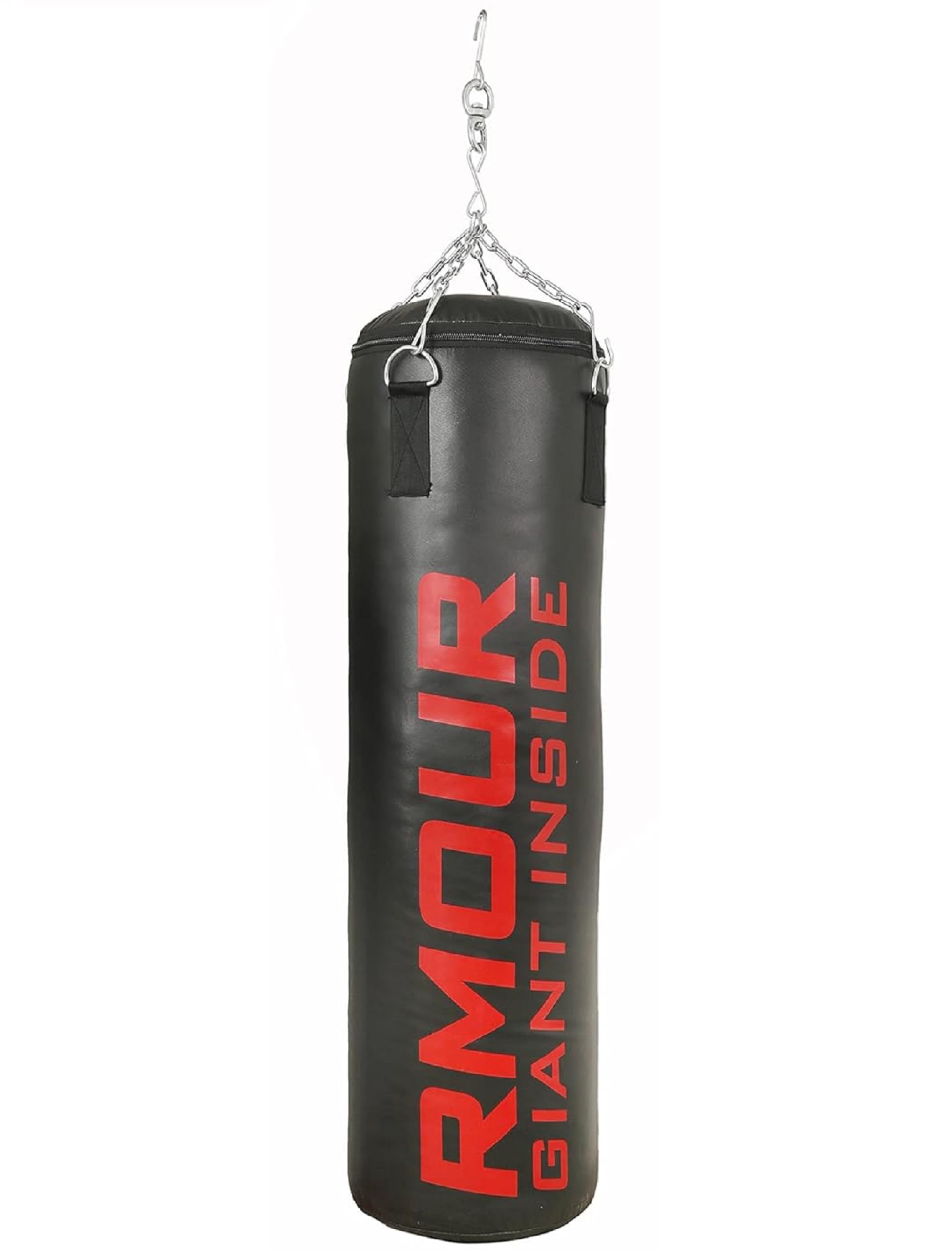 IWIN RMOUR Ultimate Black (2 Feet /3 Feet /4 Feet) Filled/Unfilled Heavy Punching Bag SRF Material Boxing MMA Sparring Punching Training with Rust Proof Stainless Steel Hanging Chain (Filled- 2 Feet)