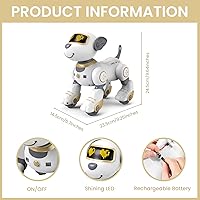 Vista 6 de Perro robot para niños, robot de control remoto, robot interactivo, robótica, juguetes robóticos inteligentes, diseño programable para cantar