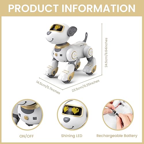 Miniatura 6 de Perro robot para niños, robot de control remoto, juguete interactivo, robótica, robótica, perro robótico, programable, diseño de canto y danza,
