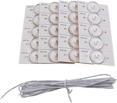 100/50/20PCS 6V LED Light Emitting Diode SMD Light Lamp Bead with Optical Lens Fliter Compatible with 32-65 LED TV Repair with 2M Lead Wire Color 20PCS with 2M Wire