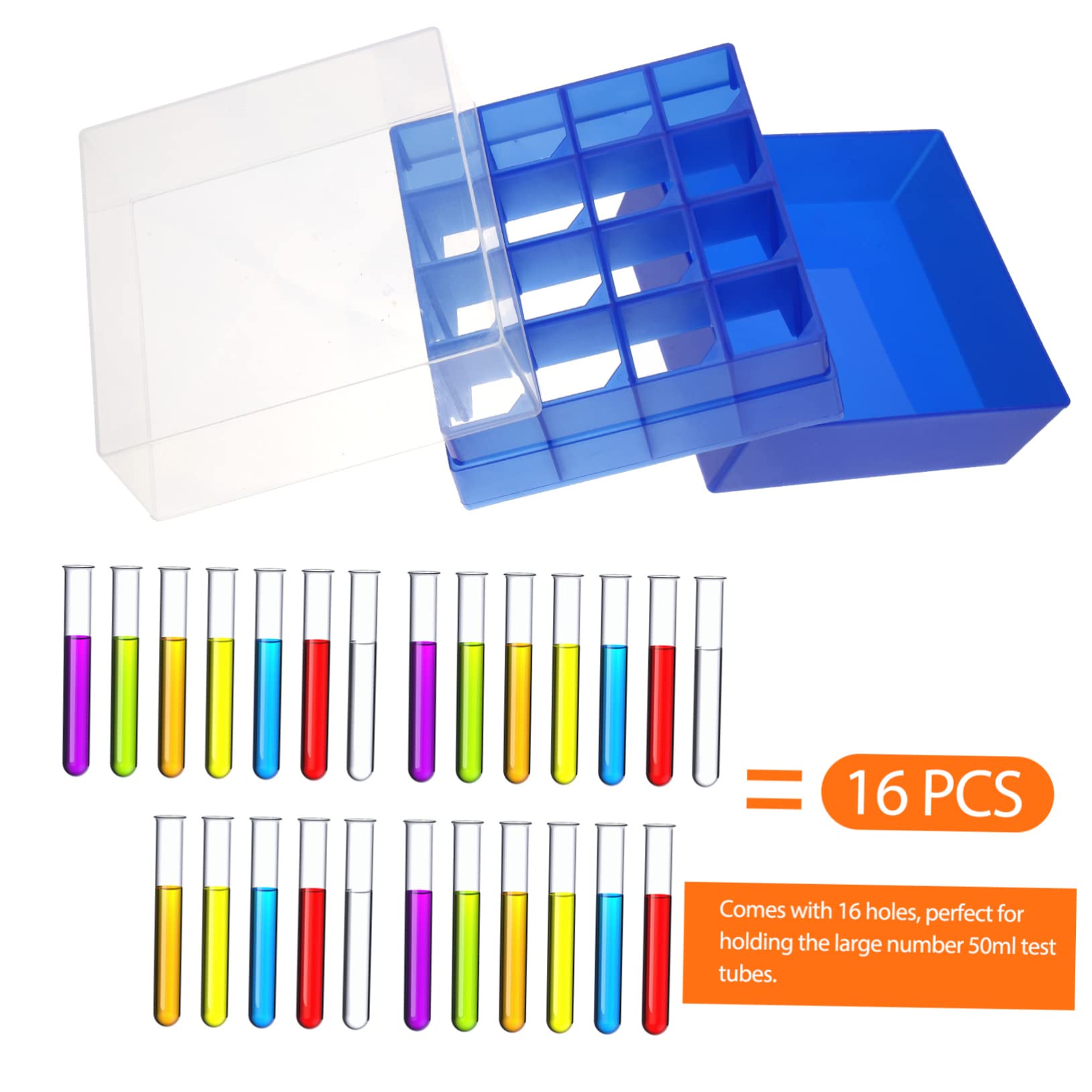 KICHOUSE Box Box Tube Cryogenic Pipe Holder Stand Miniature Holder Vials Freezer Storage Test Tubes with Lids Rack Lab Freezers Case Plastic
