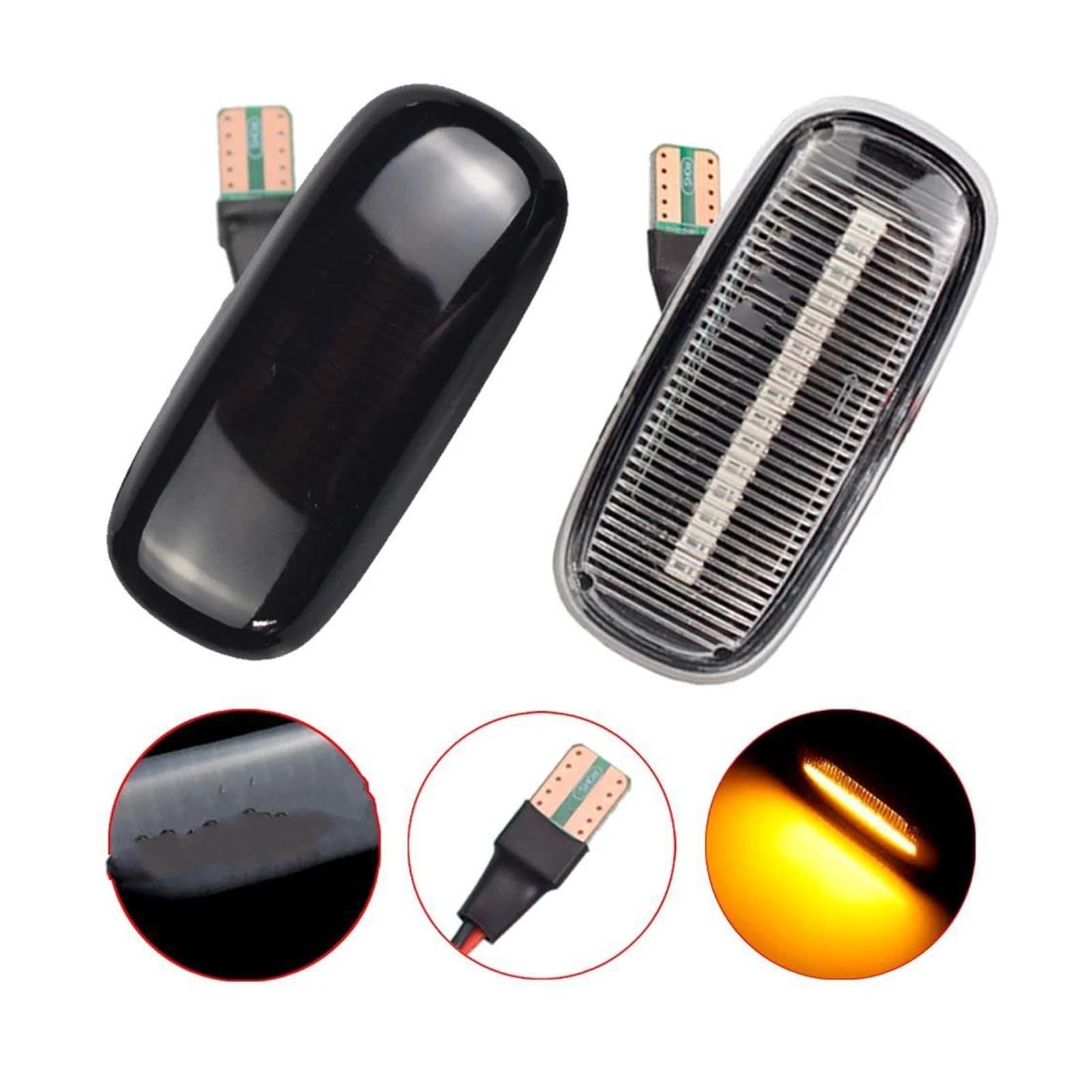 Pour Audi A2 A3 8L A4 B5 A6 4B C5 A8 4D TT 8N Led Marqueur Latéral Dynamique Clignotant Lumière Clignotante Séquentielle Mobile 2 Pièces