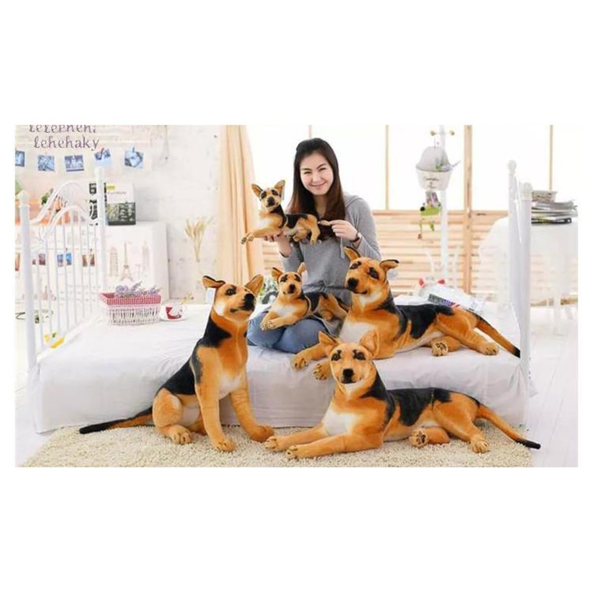 Amazon.co.jp: ジャーマンシェパードぬいぐるみ ソフト 犬 抱き枕 動物