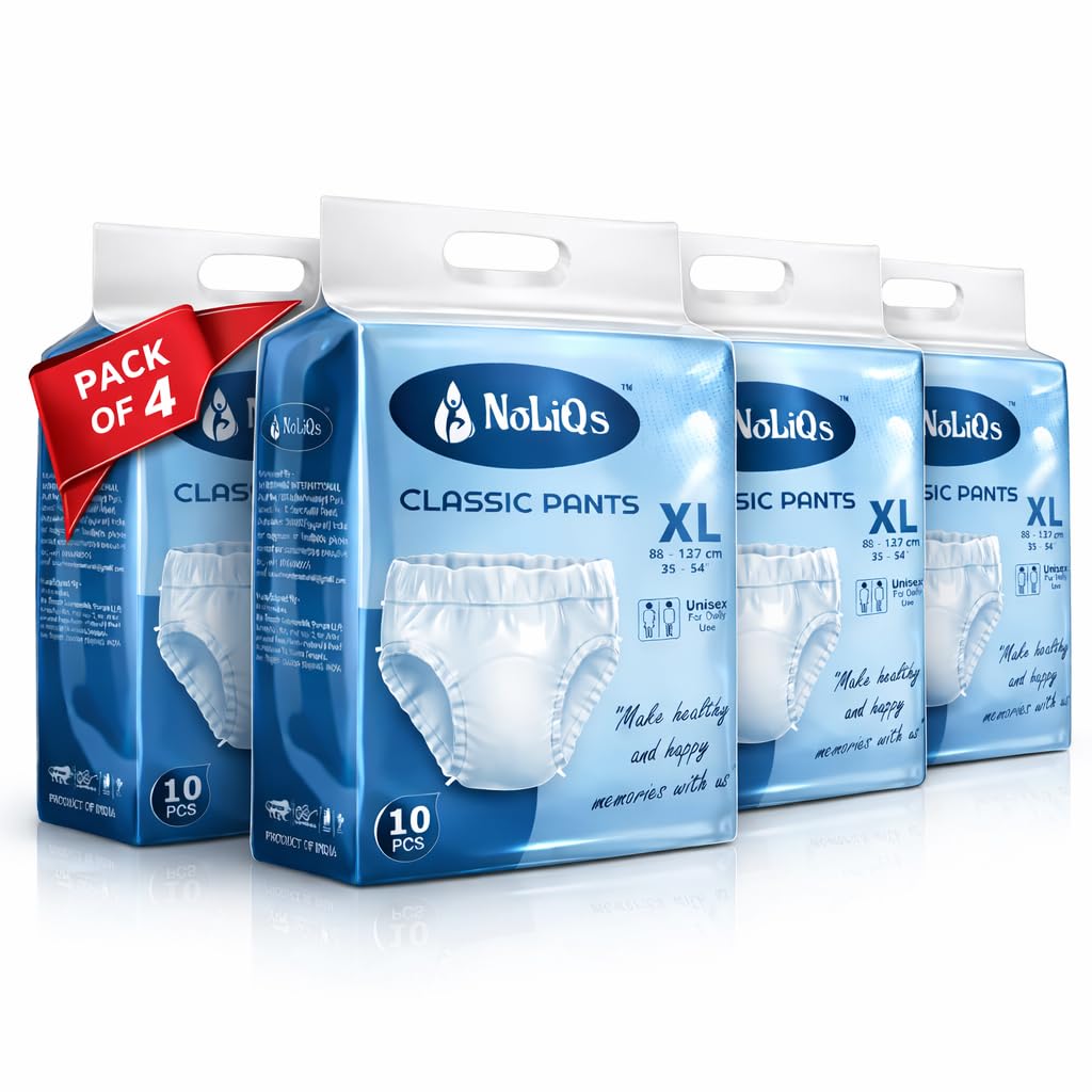 Classic Adult Diaper Pants Pant Style Disposable Diapers for Men and Women Unisex Adult Hygiene Pants Comfortable Fit Easy Wear Daily Use Incontinence Care for Home Travel Use (XL, Pack of 4)-image-4