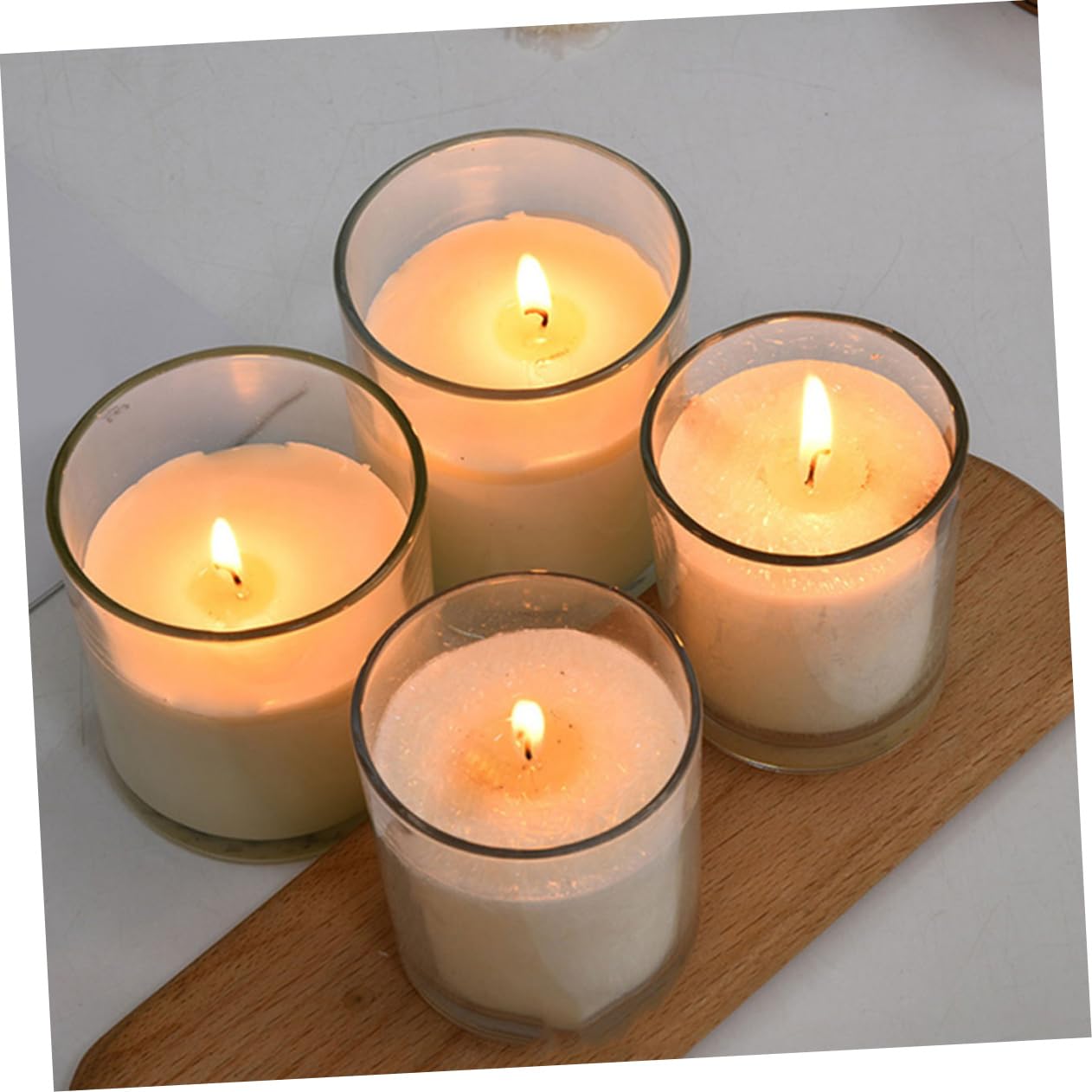 HOMSFOU 2pezzi Barattoli Per Candele in Vetro Vuoti Recipienti Per Candele Fai Da Te Barattoli Ermetico Contenitori Per Aromatiche Design Semplice Ed Elegante