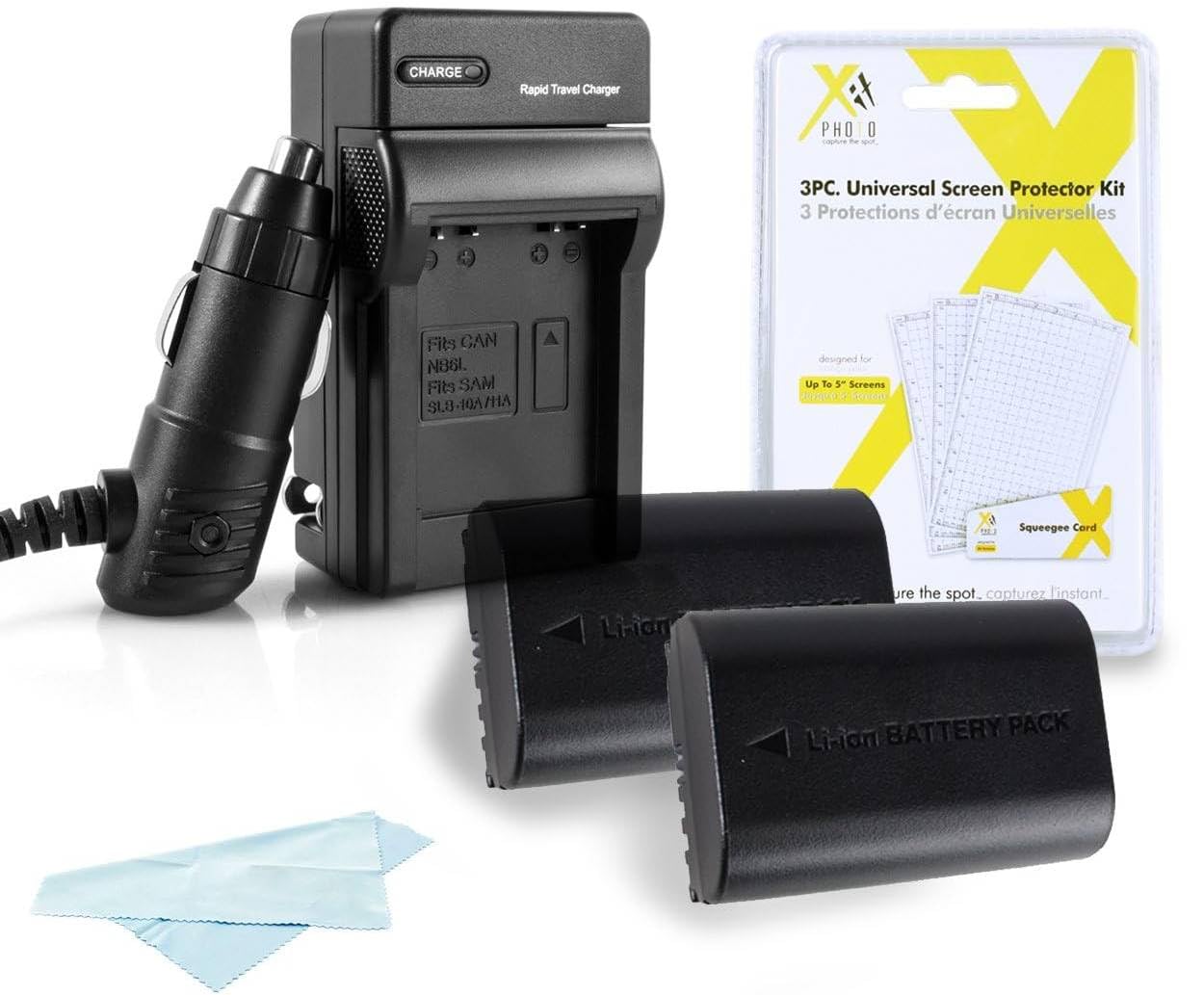 2 Pack Battery and Charger Kit For For The Canon EOS 60D, 70D, 5D Mark II, 5D Mark III & 7D, 7D Mark II, EOS 5DS, 5DS R DSLR Camera Includes 2 Extended Replacement LP-E6 (2000mAH) Battery (with Info-Chip!) + Ac/Dc Charger ++. (Battery Shows time on LCD!)