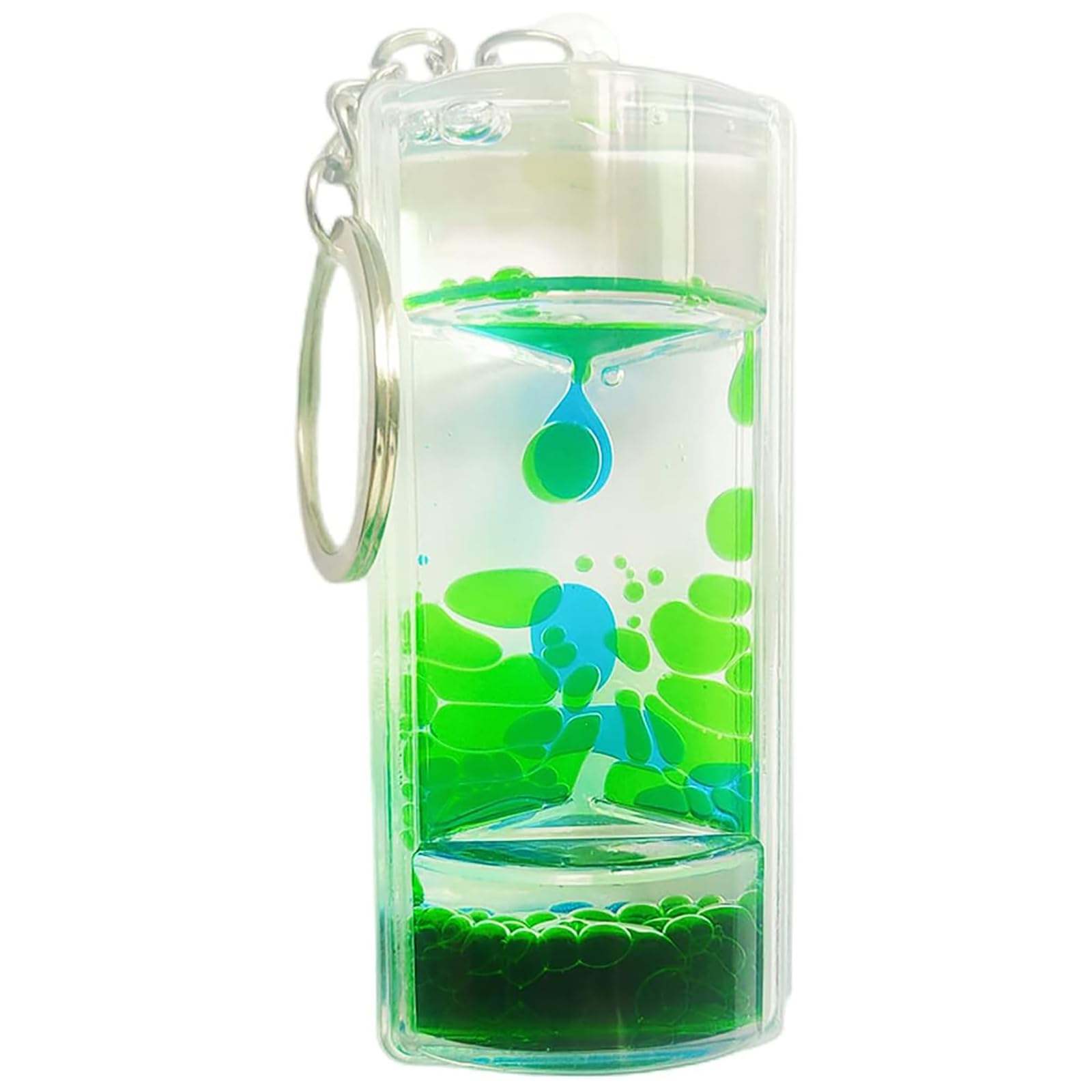 Liquid Motion Timer Keychain Creative Charm Keyrings Sensory Toy Liquid Hourglass Bubble Pendant Keychain Car Key Chain Handbag Decoration Accessories for Kids and Adults (D)