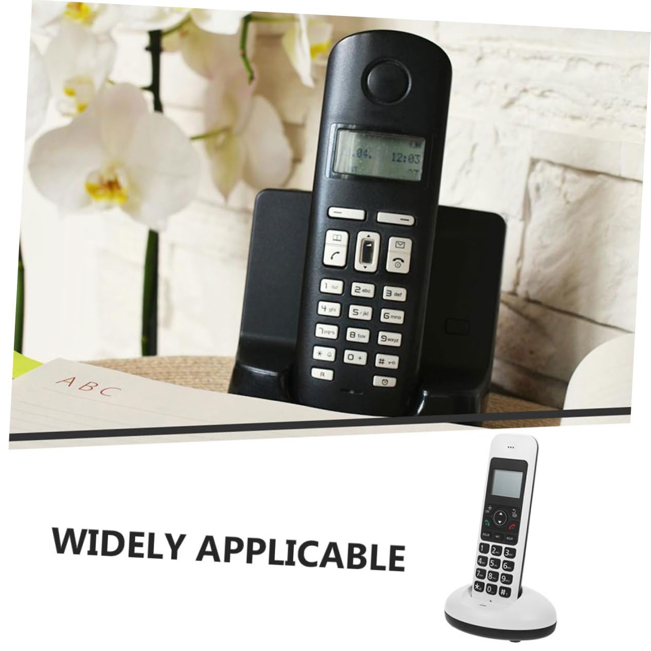 SHINEOFI Telefono Cordless Domestico Tasti Grandi, Display Chiaro e Funzione Espandibile, per Anziani e Ipovedenti, Casa e Ufficio, Bianco