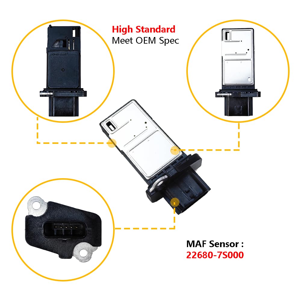 Mass Air Flow Sensor Meter MAF | Fit for Nissan 350Z 370Z Altima Armada Frontier Maxima Pathfinder Quest Sentra, Infiniti EX35 EX37 G35 G37 Q50 Q60, Suzuki Equator | OE# 22680-7S000 AF10141 MAF0031