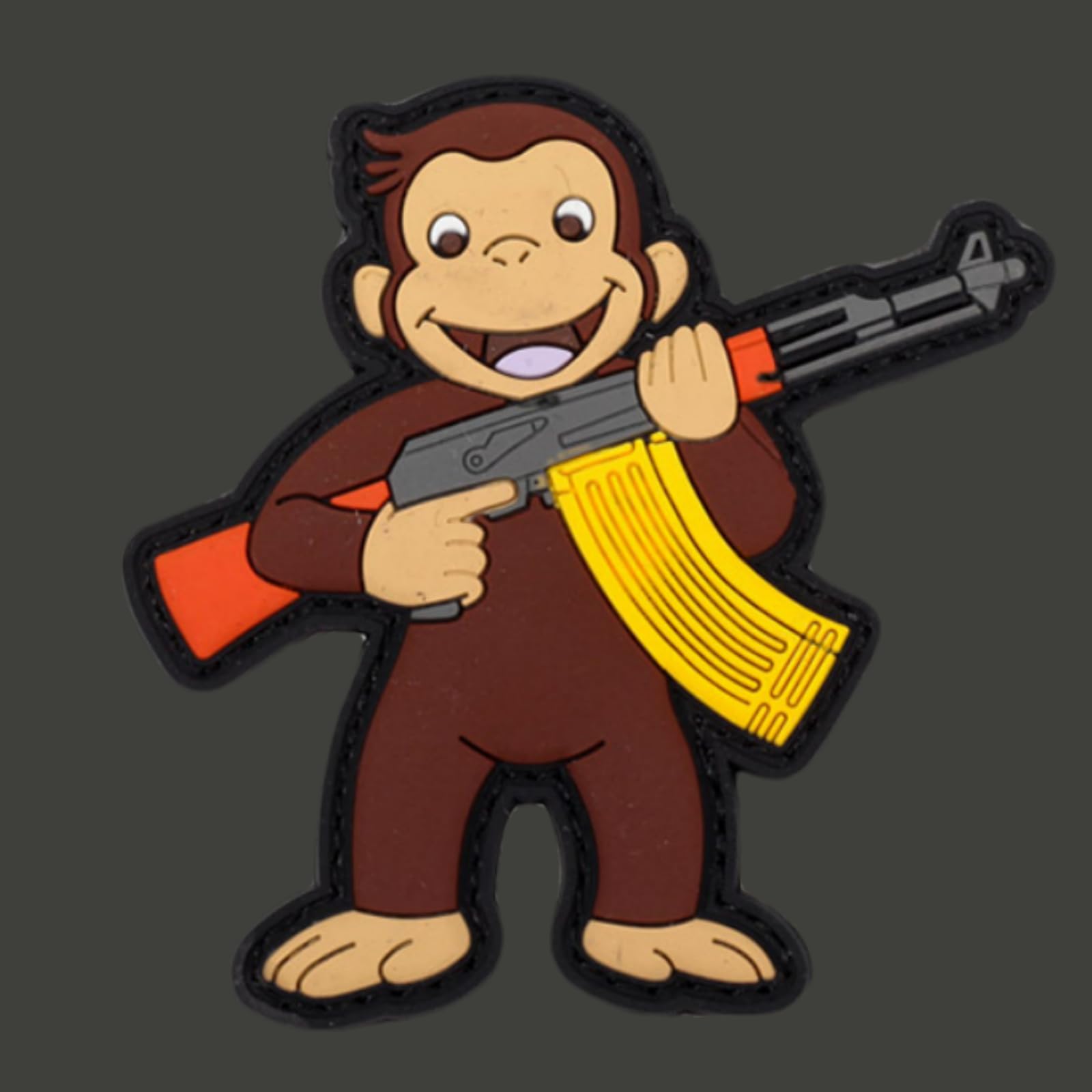PVC Klett Patch 'Affen', Witziger Klettaufnäher Für Taktische Ausrüstung, DIY Kleidung, Rucksack & Uniformen, Morale Patch Mit Haken- Und Schlaufenband