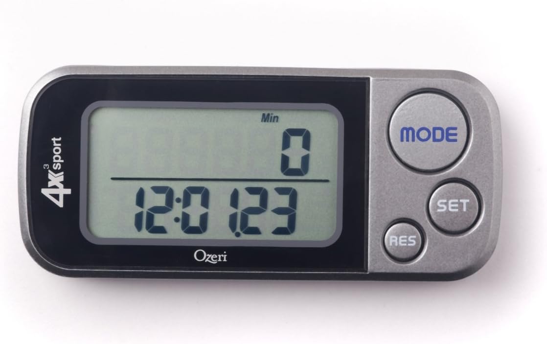 Ozeri 4x3sport Tri-Mode Activity Tracker (Walk, Run, & Stair Climb), with Multi-Axis Detection & 30 Day Memory : Health & Household