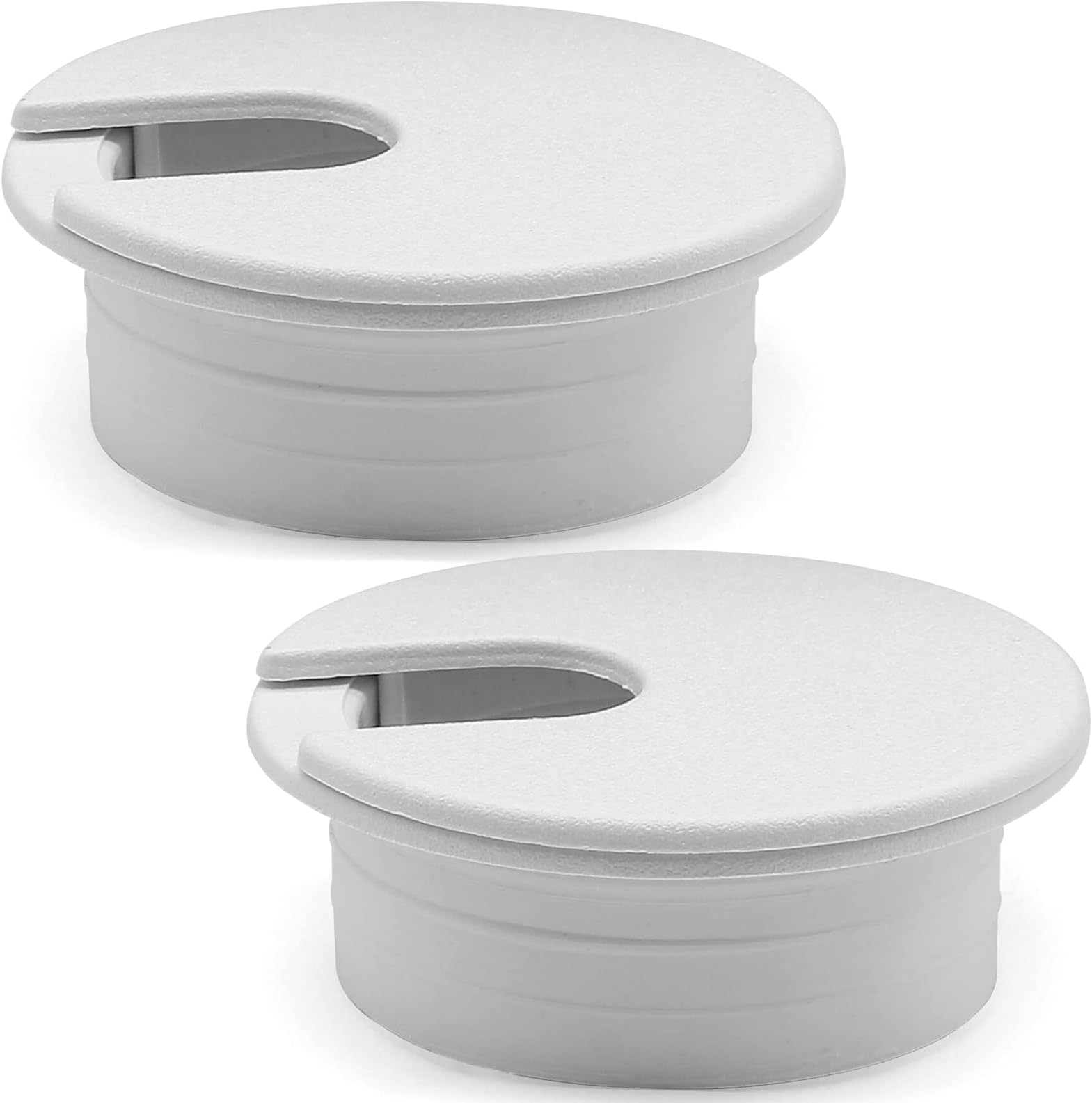 Litoexpe White Desk Cord Grommets 1-1/2 Inch, Plastic Grommet Cable Hole Cover for Office Equipment, Computer Desk Wires - 2 Pieces