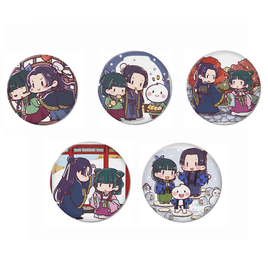 5 Pcs Kusuriya No Hitorigoto Tinplate Badge, Maomao Figure Brooch, Anime Cute Pins, Metal, Apothecary Girls Diaries Cosplay Accessories, 58mm