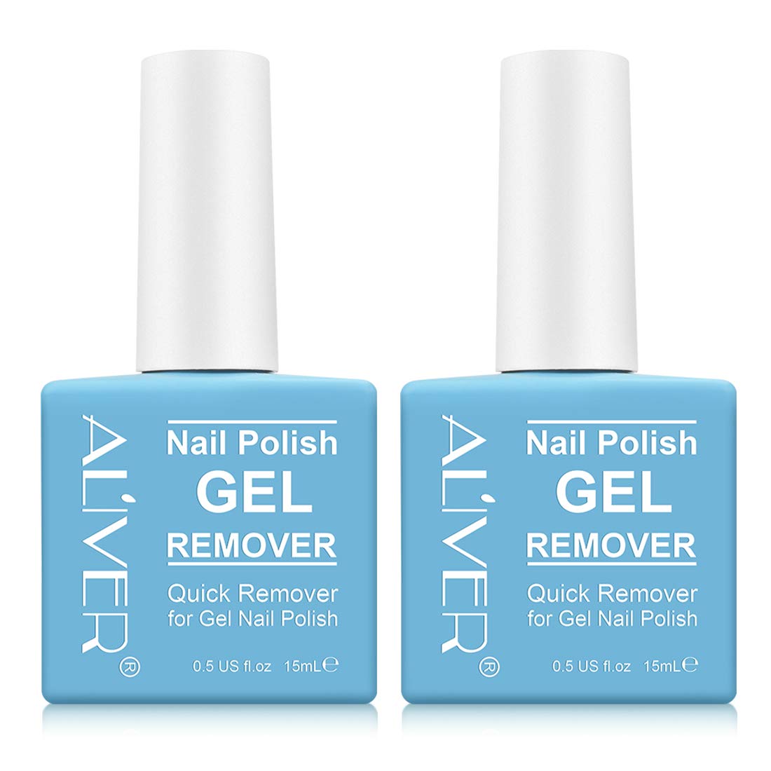 Nail Polish Remover -(2 PACK) Professional Remove Gel Nail Polish Within 3-5 Minutes - Easily & Quickly Removes Soak-Off Gel Polish, Don't Hurt Nails - 15ml