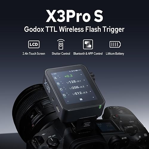 Miniatura 2 de GODOX X3 Pro S X3Pro-S TTL - Disparador de flash inalámbrico para Sony, transmisor de flash con pantalla táctil inalámbrica de 2.4G, compatible