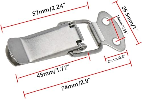 Miniatura 7 de Pestillos de pecho con resorte de acero inoxidable - 10 piezas