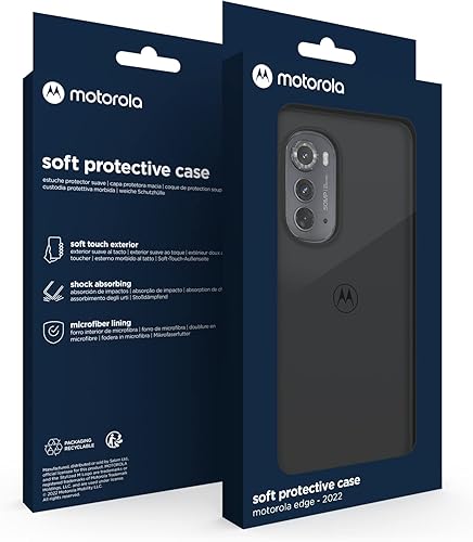 Miniatura 9 de MOTOROLA Funda protectora suave para Moto Edge (2022), ajuste delgado, exterior recubierto de silicona, forro interior de microfibra, recortes de