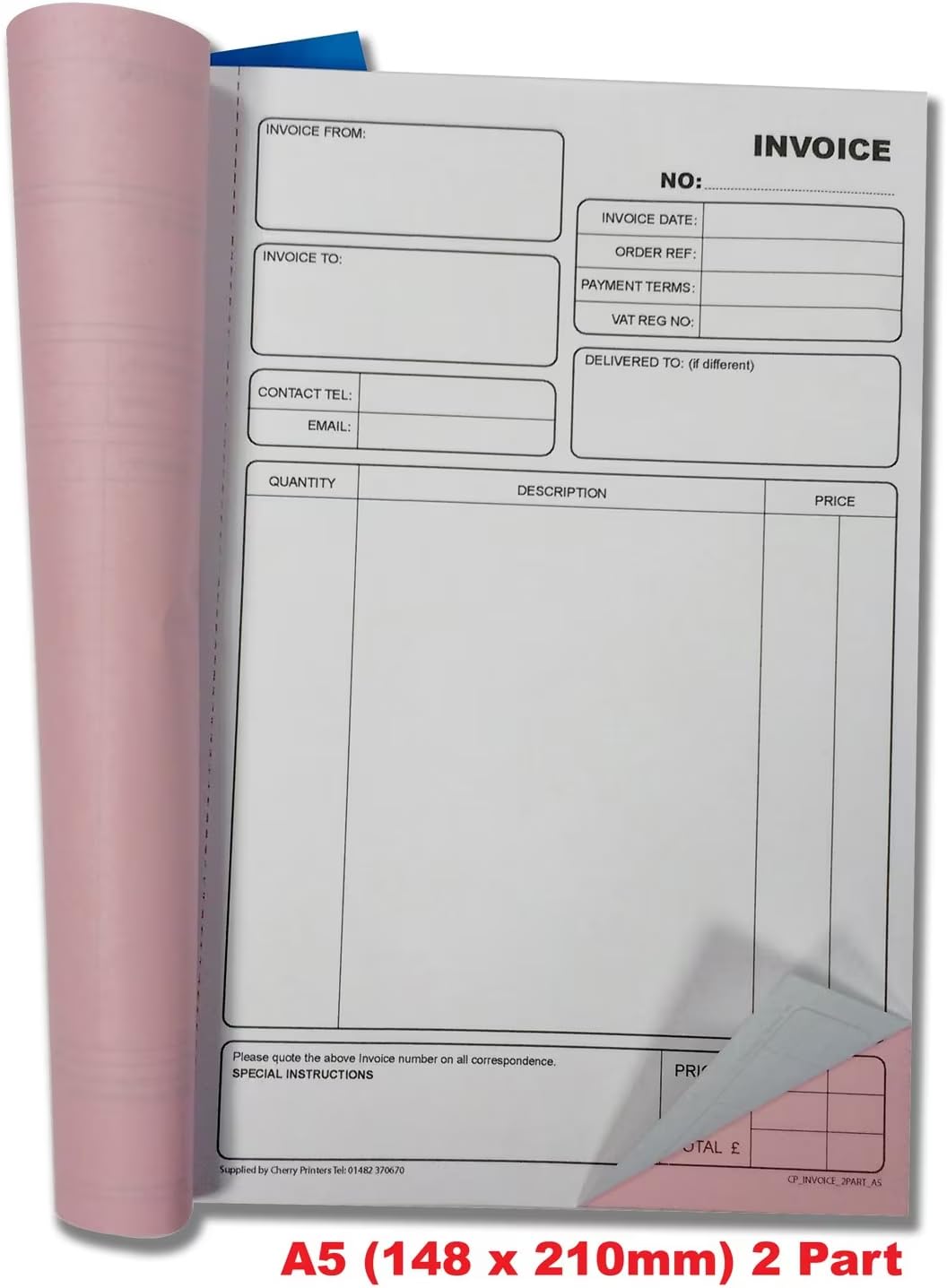 Cherry Carbonless NCR Invoice Book, **2 Pack** - Image 3