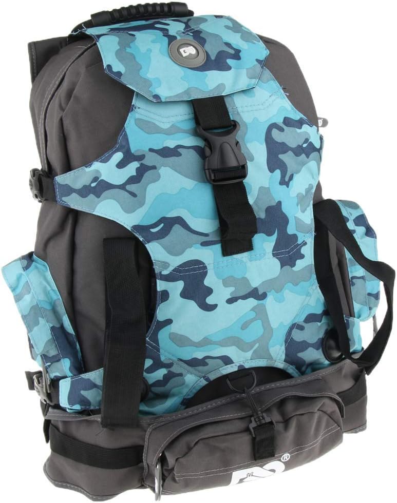 Professional Roller Inline Skates Travel Backpack, Skate Storage Carry Shoulder Bag for Men Women Blue Camo