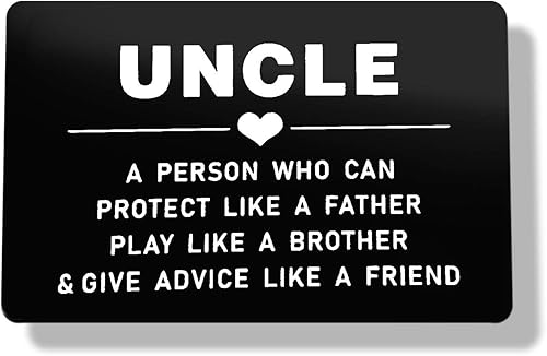 Regalo para el día del padre para el tío grabado, tarjeta de regalo de sobrina sobrino para tío tarjeta de inserción de billetera de metal, tarjeta