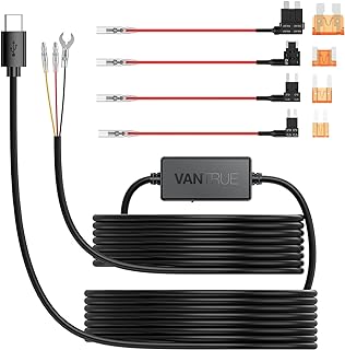 Vantrue 11.5ft Type C USB 12V 24V to 5V Dash Cam Hardwire Kit with Add a Circuit Fuses, Low Voltage Protection for N4, N4 Pro, N2 Pro(2023), E1, E1 Lite, E2, E3, S2-2CH, S2-3CH, N2S, N1 Pro(2023), X4S