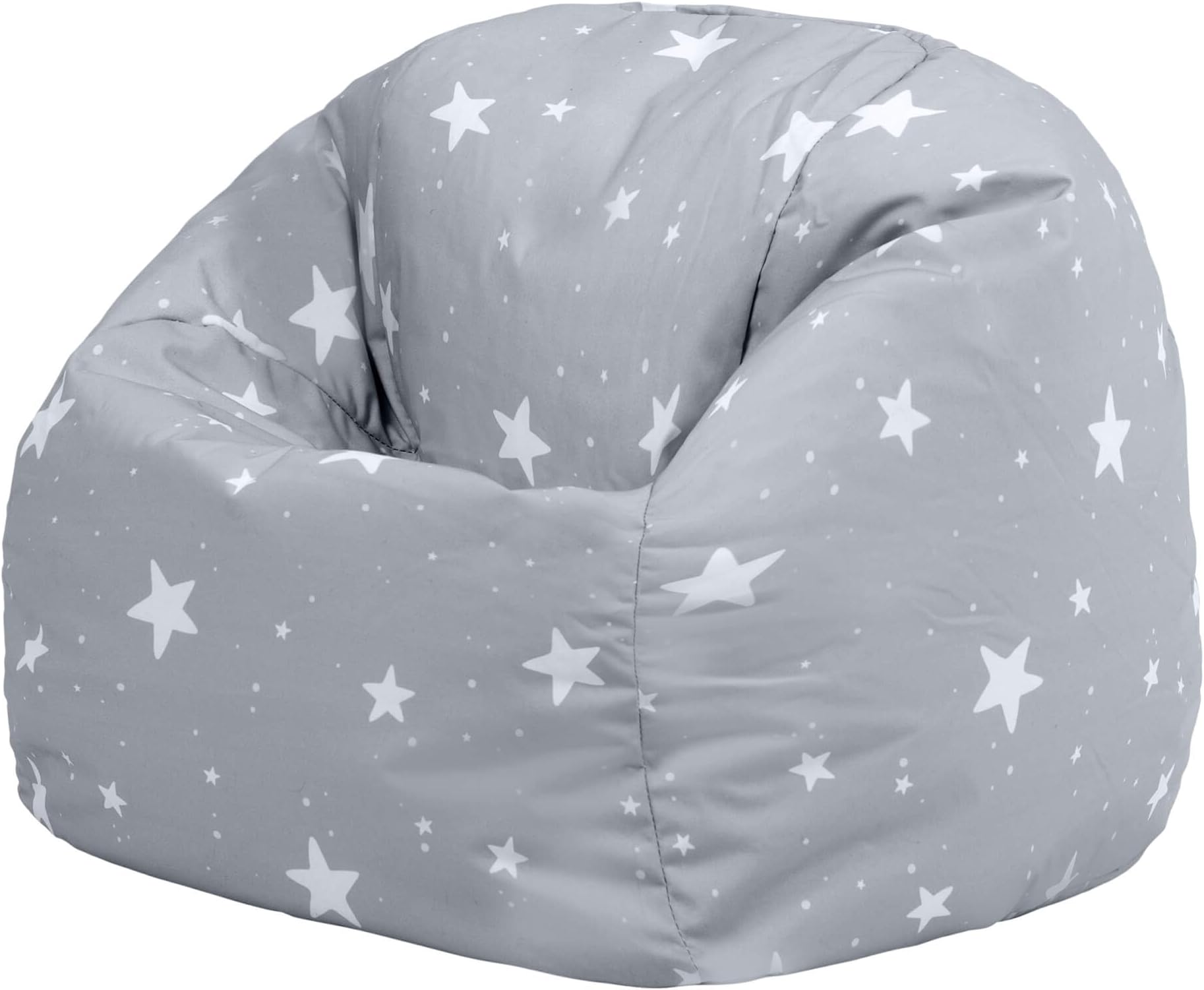 icon Star Print Kids Bean Bag, Grey, Kids Bean Bag Chair with Filling Included for Girls and Boys, Childs Chair, Beanbags for Children, Nursery Décor, Playroom Décor, Bedroom Accessories