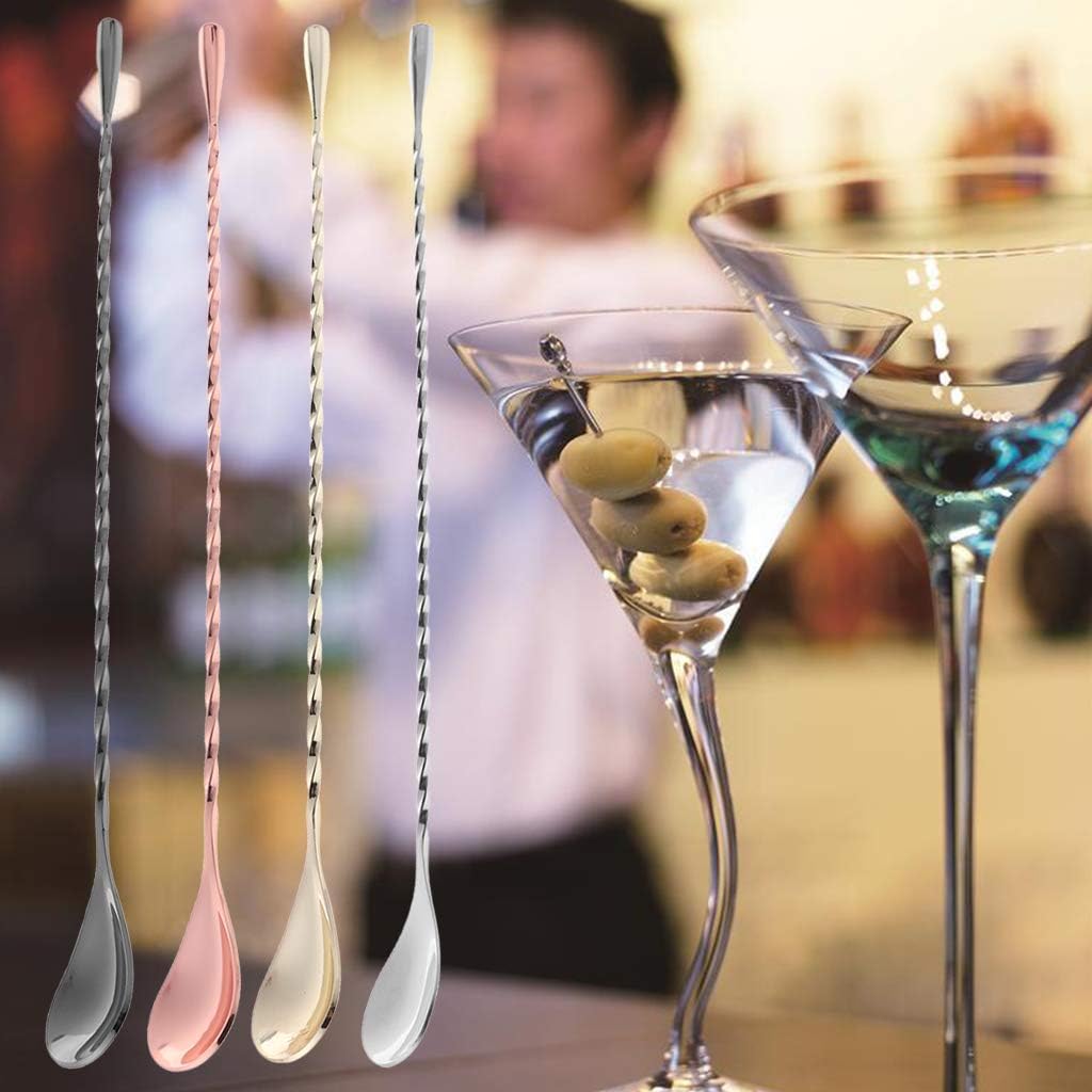 Stainless Steel Muddler Threaded Swizzle Stick Cocktail Stirring Spoon Bar Tools